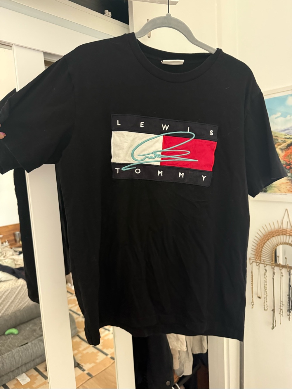 Tommy Hilfiger x Lewis Hamilton Black Graphic Logo T‑Shirt